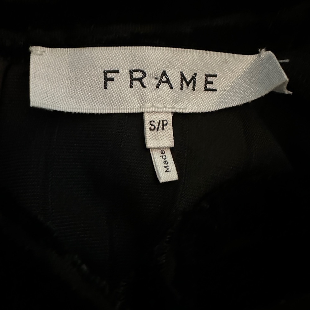 FRAME Velvet Smocked Party Top In Noir/black. Size small/p - Picture 12 of 13